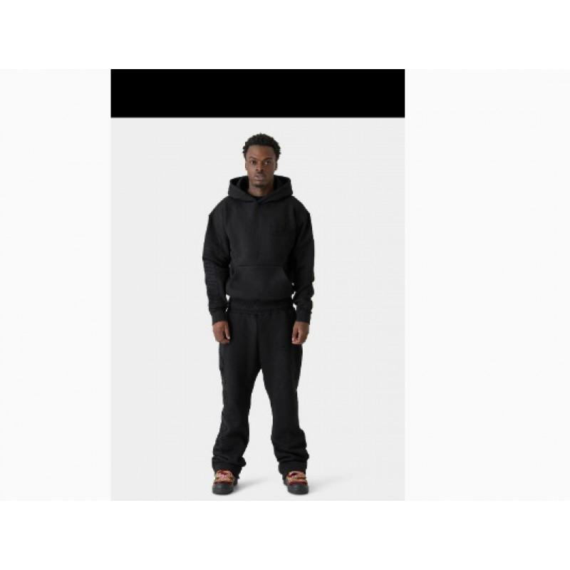 Unisex Streetwear Hoodie Jogginghosen Set Buchstabendruck Lässiger Trainingsanzug Langarm
