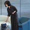 Spring Latest Thin Polka Dot Long Dress Stylishable Foreign Style Printing Everyday Relaxed Fit A Word Dress Women