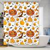 Halloween Pumpkin Pattern Shower Curtain Home Decor Waterproof Washable 3D Printing Bathroom Accessories White Size:180cm X270cm