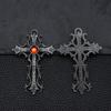 Retro Punk Cross Pendant Necklace – European & American Style, Hollow Inlay Design, Key Personality Sweater Chain Accessory.