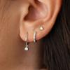 3pcs Dainty Cartilage Huggie Earrings Set 925 Sterling Silver 14K Gold Post Hypoallergenic for Multiple Piercing with Gift Box
