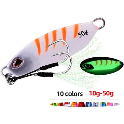 Large Artificial Jig Fishing Lure 10-50g Weight Metal Bass Jig Isca for Saltwater Lures