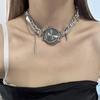 Fashion Y2k Watch Leather Pendant Titanium Steel Collar Female Personality Cyberpunk Choker Fashion Jewelry Gift