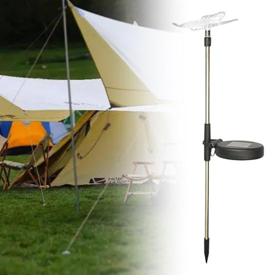 Lawn Lamp Solar LED Outdoor Decor Light Stainless Steel Color Changing Garden Light