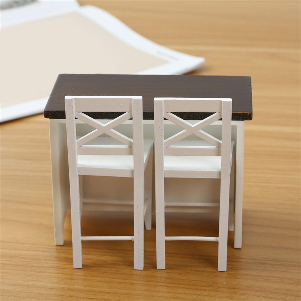 1/12 Miniature Dollhouse Furniture Metal Bar Table and Chair Set for Realistic Dollhouse Scene Display Decoration