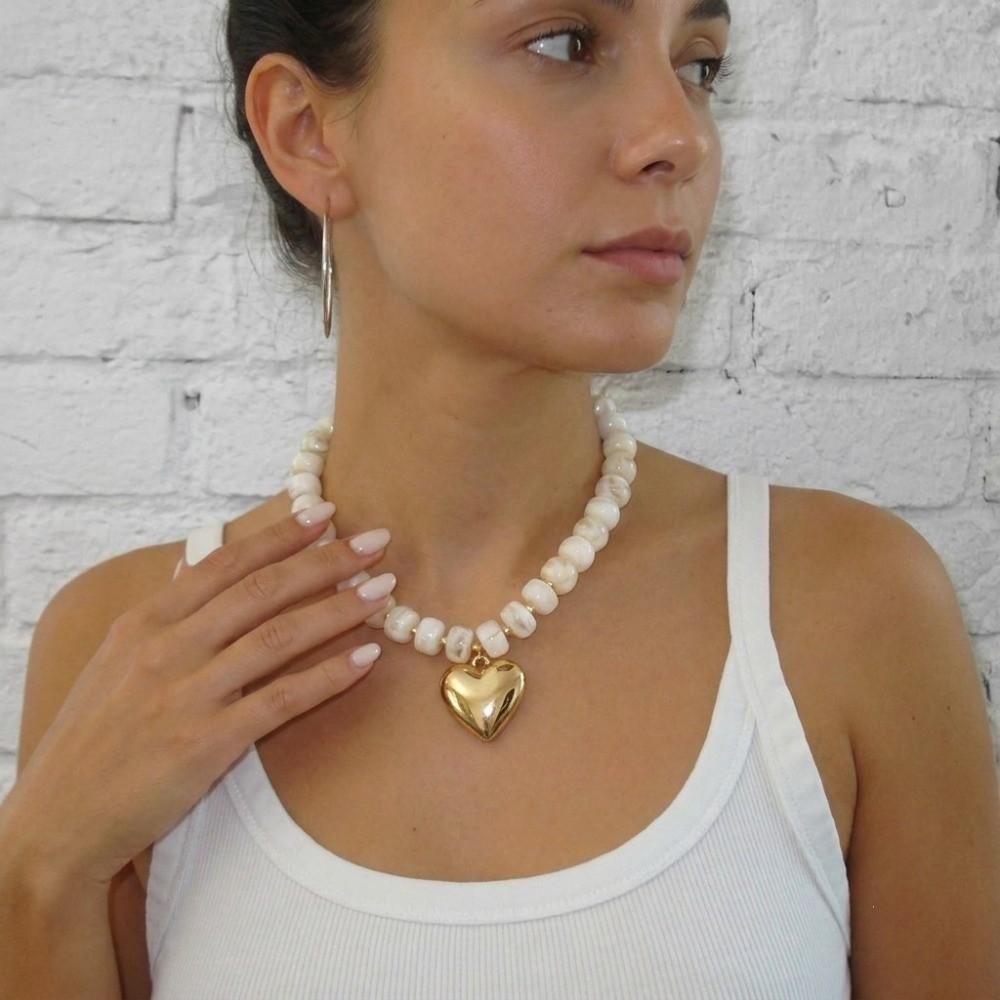 Bunte Perlen Choker Halsketten Dicke Perlen Farbige Anhänger Schmuck Damen