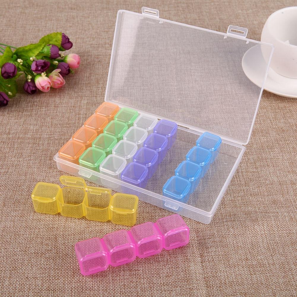 Plast 28 Fack Nail Art Verktyg Smycken Förvaringslåda Case Organizer