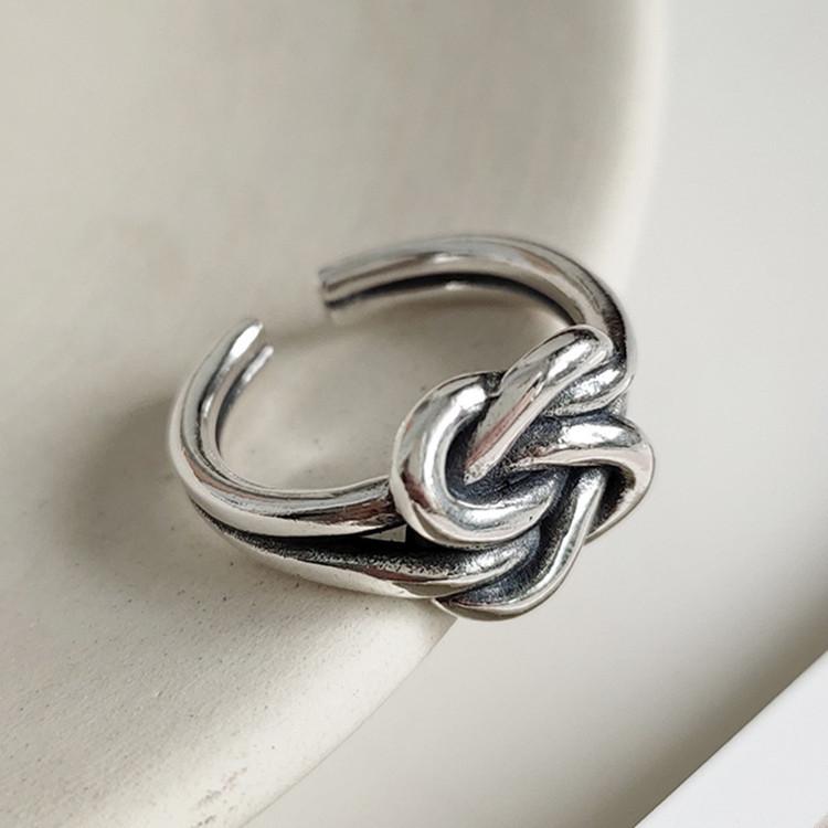 925 Sterling Silver Rings For Women Tie Retro Engagement Luxury Fine Jewelry Vintage Wedding Accessories Jewellery Argent 925