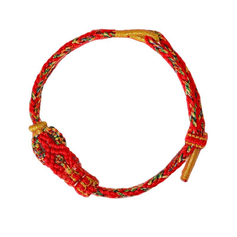 Year of the Horse Zodiac Red String Bracelet with Eight Guardian Deities Amulet