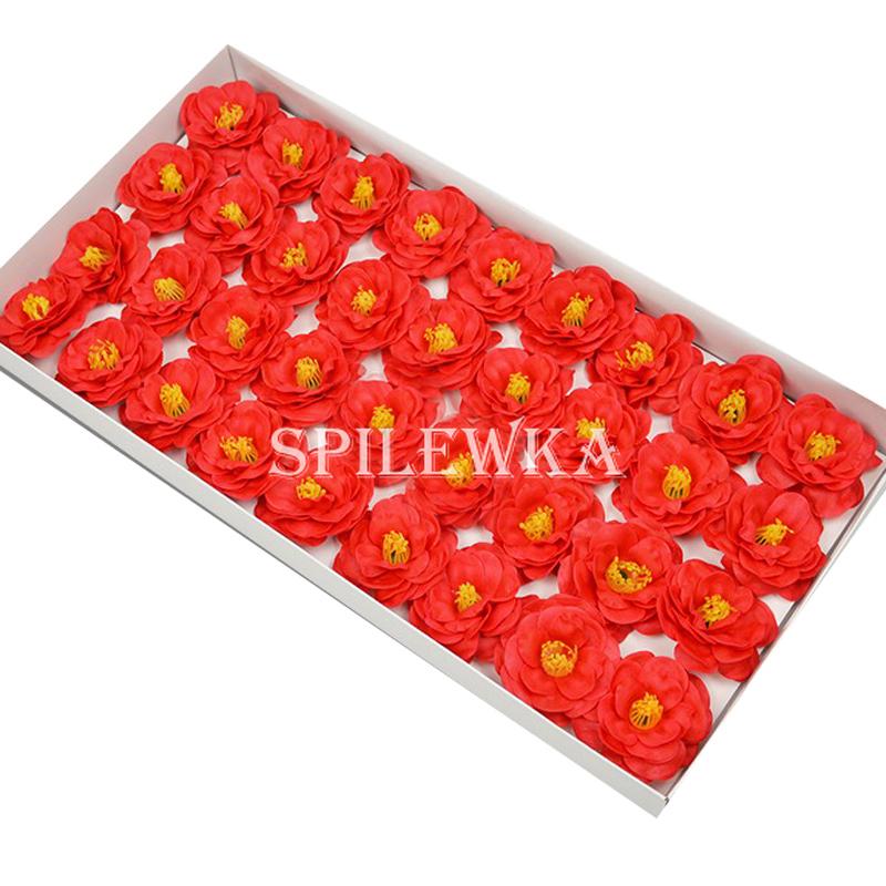 

Spilewka Quality Artificial Flowers Peony Floral Camellia Flowers Heads for DIY Gift Valentine S Day Wedding Home Decor Bouquet 36pcs per lot красный