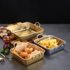 Korean Square Food Serving Trays Stainless Steel Snack Dishes Household Tiramisu Tray  Vegetable