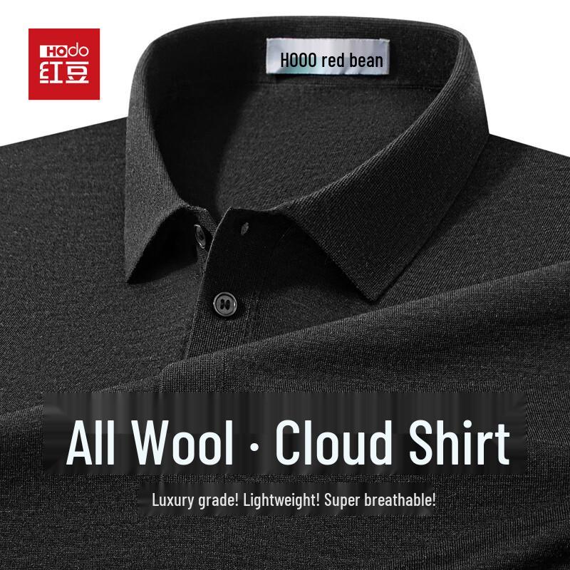 Hodo Men's 100% Merino Wool Short Sleeve Polo Shirt
