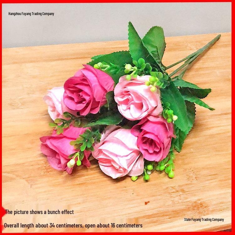 Silk Rose Flower Bouquet: Artificial Flowers for Dining, Bedroom, Living Room Decor and Creative Ornament Figurines.