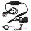 Slim Waist Dual-Port 12V USB Charger with Rearview Mirror & Handlebar Mount for Motorcycles