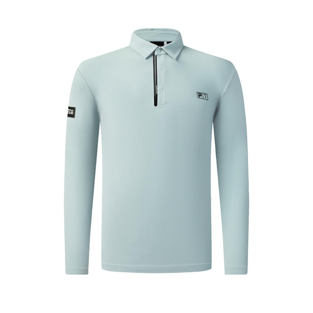 

Fila Трендовая удобная универсальная повседневная спортивная трикотажная рубашка-поло с длинным рукавом для мужчин топы Синий A11M545207FBU M