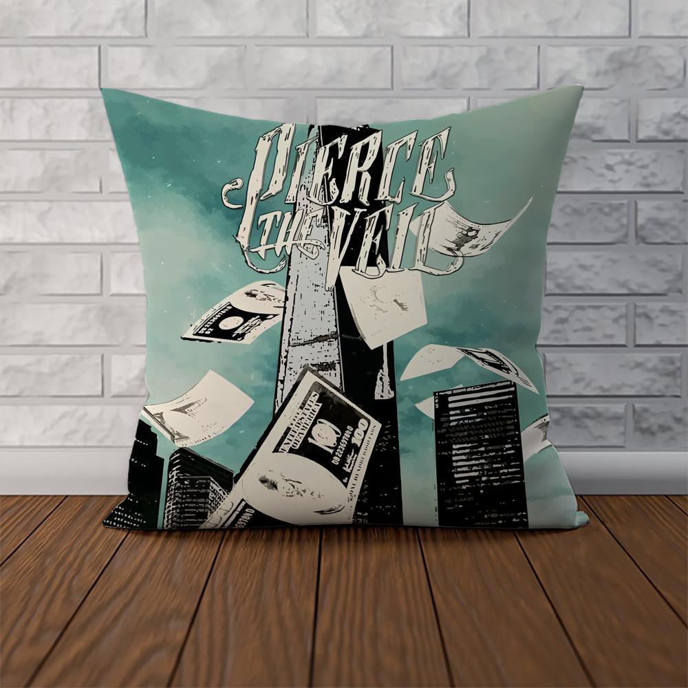 PPierce The Veil Pillow Case For Car Sofa Decorative Home Doublesided Print Plush Square Throw Pillow Cushion Cover