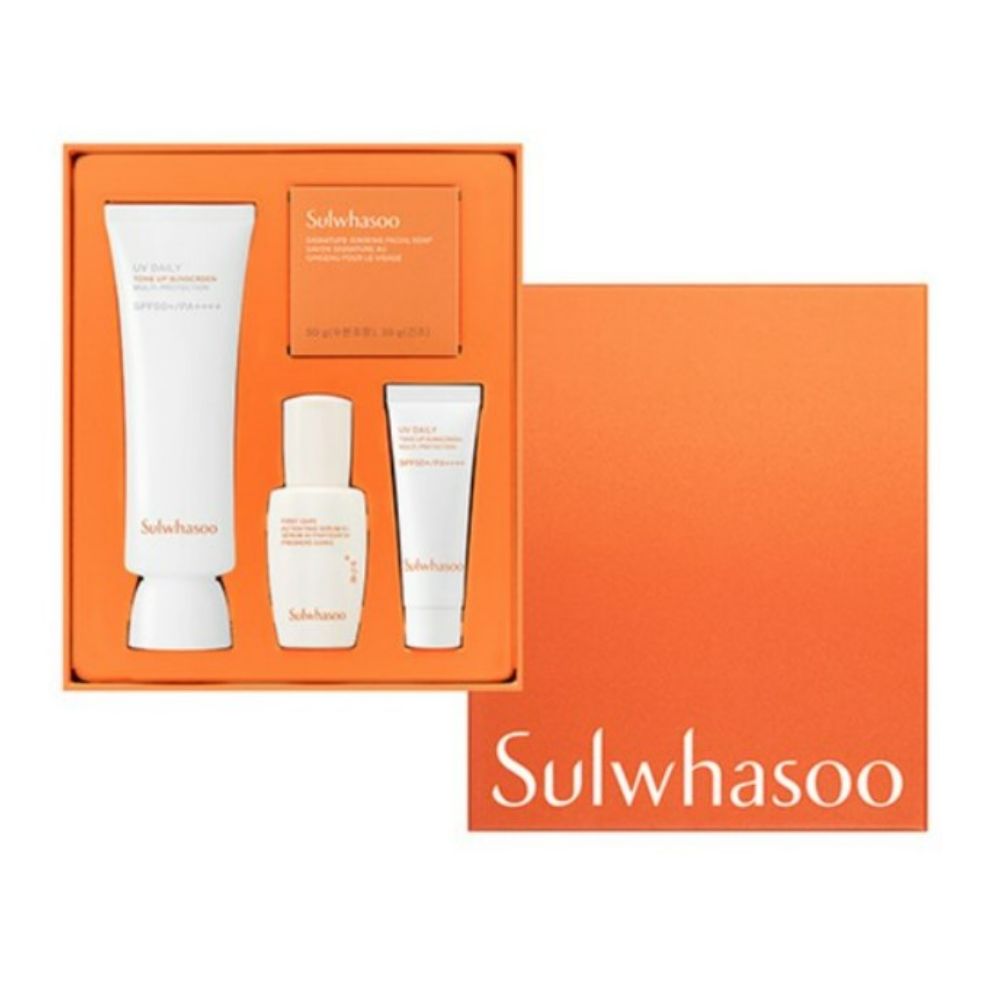 Sulwhasoo Snowise Brightening Tone-Up Sunscreen SPF50+ PA++++ 4-Piece Skincare Set