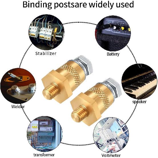 2 Packs Battery Terminal Connectors Set, Auto Battery Post Terminals Post Adapters, For M8 Top Or Side Post Threaded Terminal Charging Post Extender