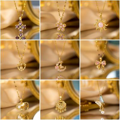 Elegante Luxus-Kette mit vollem Zirkon, Kupfer, Mikro-Intarsien, für Damen, einfache, exquisite Schlüsselbein-Kettenkette