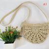 Semicircle Straw Woven Crossbody Bag Tassel Decor Stylish Shoulder Bag for Women Beach Party Daily Wear