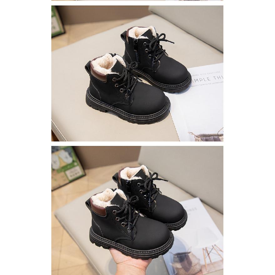 Winter New Children's Snow Boots with Fleece Lining, Warm Cotton Shoes, Boys' Yellow Boots, Girls' Boots, Large Cotton Martin Boots