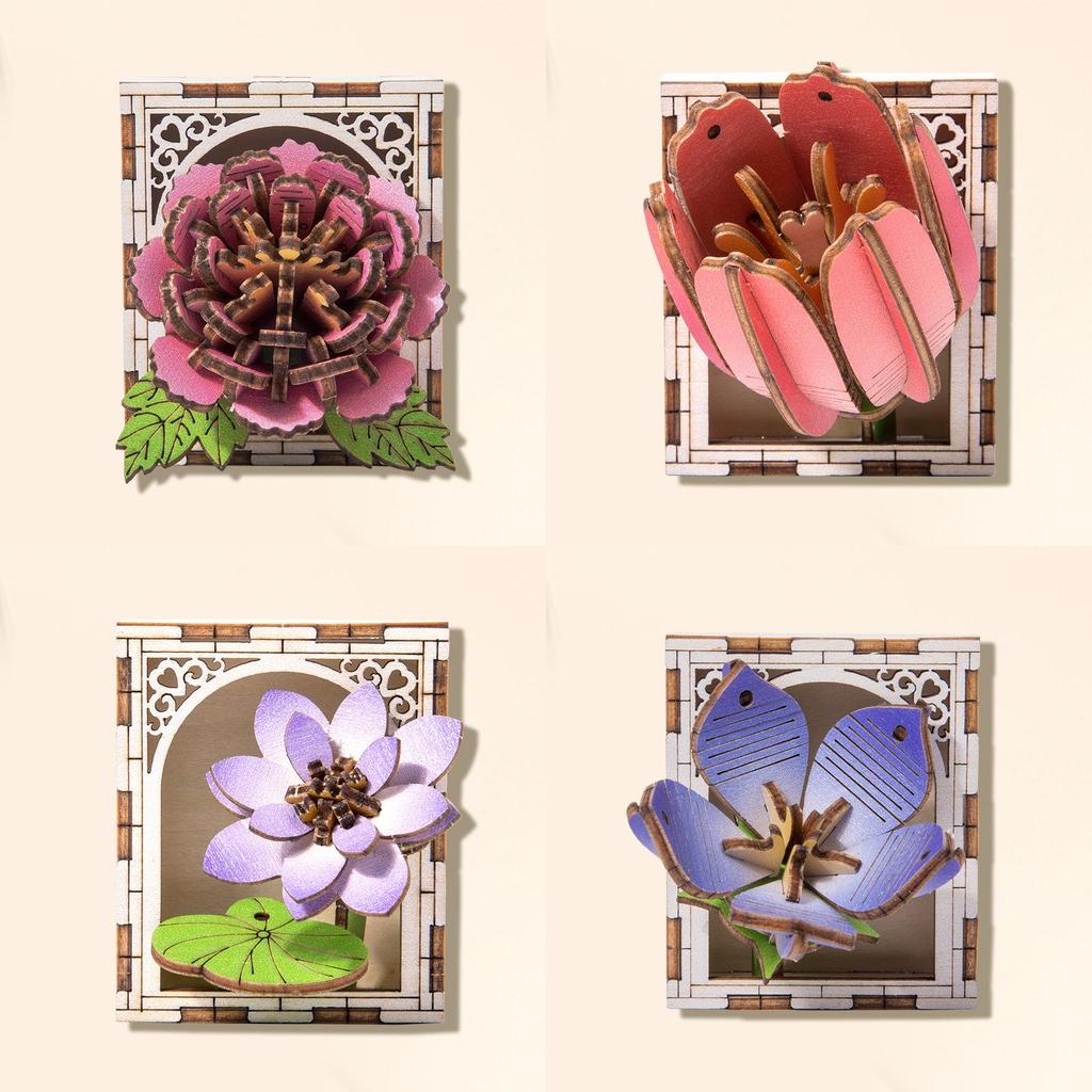 Wooden Magnetic Flower Puzzle Refrigerator Magnets For Kids Creative Play And Educational Fun