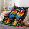 Tropical Parrot Print Flannel Blanket High Quality Warm Comfortable Cover for All Seasons Perfect for Gifts Home Decor