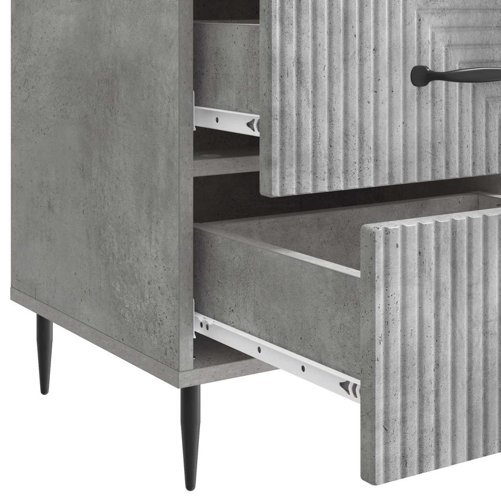 Nightstand Concrete Gray 43 x 41 x 66.5 cm Particleboard