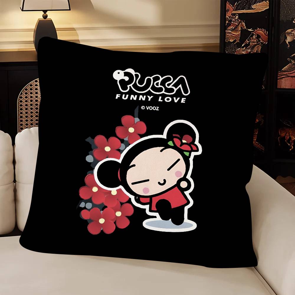 Kawaii PPucca Pillow Case Fashion Square Pillowcase Bedroom Sofa Room Ins Decoration Leisure