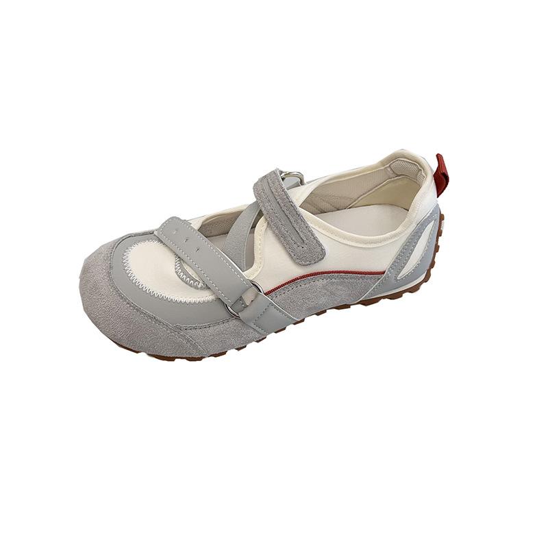 Spring and Summer Color Matching Shoes Women's Hollow Velcro Ballet Training Shoes Sports Shallow Mouth Casual Shoes Women's Shoes