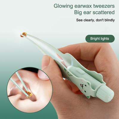 Baby Ohrreiniger Pinzette Weiche Ohrstäbchen LED Taschenlampe Ohrenschmalz Curette Picker Ohrreinigungswerkzeuge Ohrenschmalz Ausgraben Entfernen Ohrstöpsel