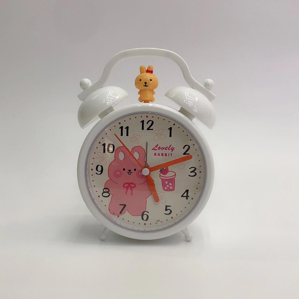 Alarm Clock for Children's Student Bedroom Bedside Clock Simple Cute Rabbit Creative Fake Tying Clock