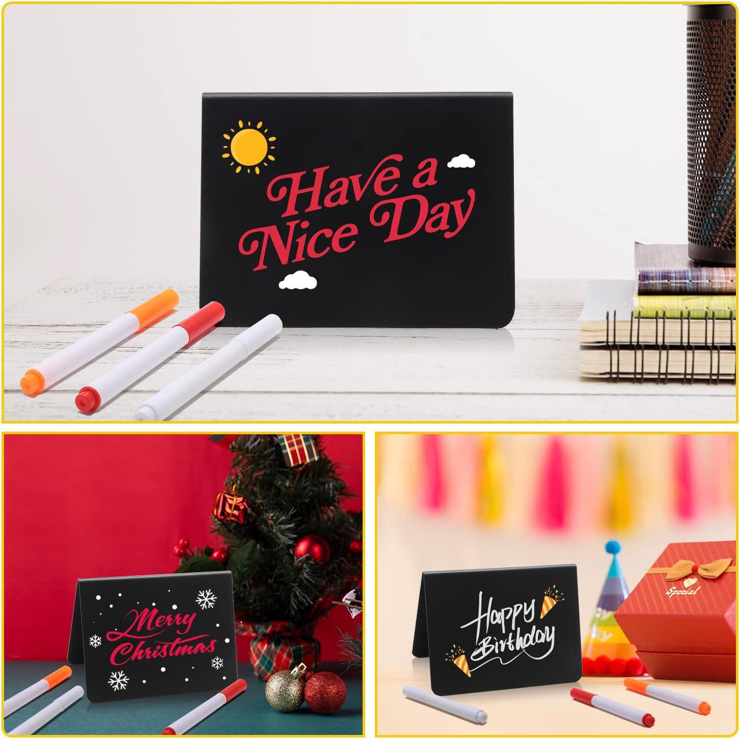 Popular Bakery Vertical Display Board: L-Shaped Tabletop Small Blackboard Combo Pack L-shaped 100*75 mm (Matte Black)