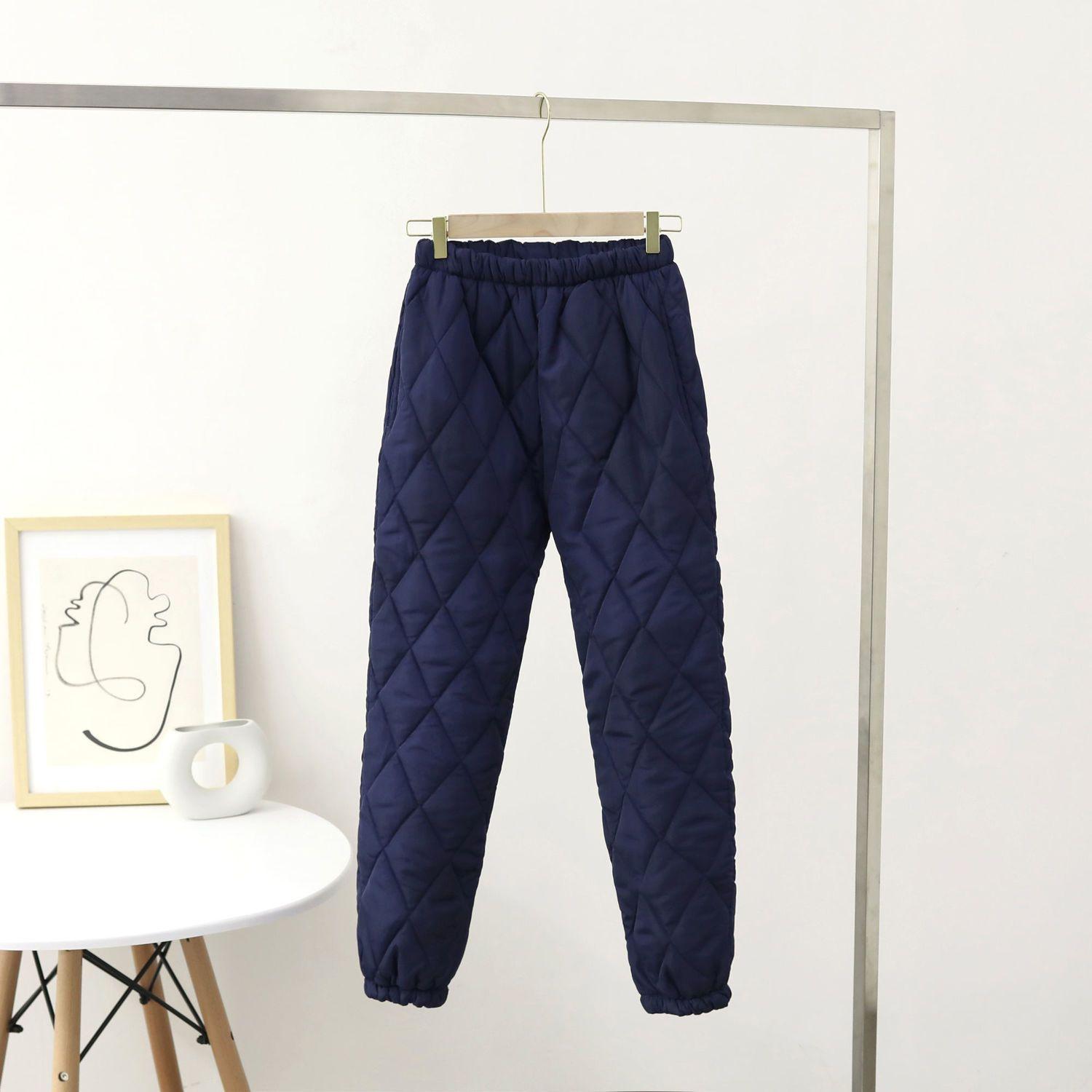 

Хлопковые брюки для женщин зимой, ромбовидной формы с высокой талией, легкие и теплые, повседневные брюки с завязками на щиколотке, свободная женская одежда больших размеров 4XL