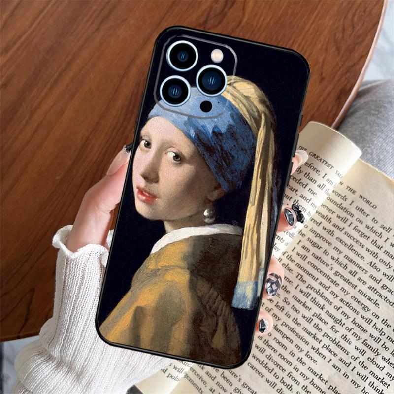 Johannes Vermeer Hoesje Voor iPhone 16 15 13 12 Mini 11 14 Pro Max Cover Voor iPhone 16 15 XR X XS MAX 7 8 Plus
