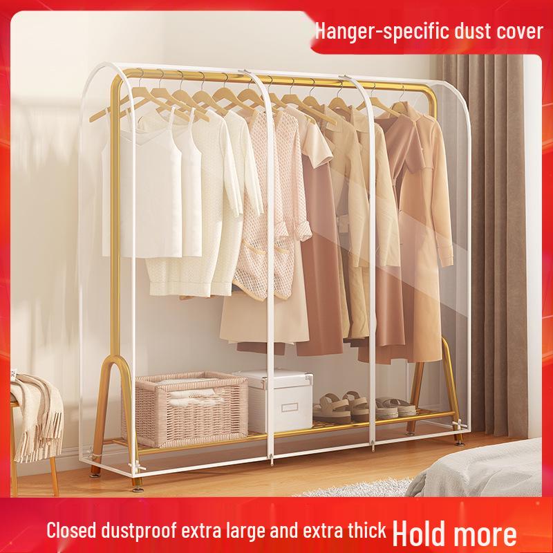 Dustproof & Waterproof Transparent Clothing Cover for Floor-Standing Clothes Rack and Wardrobe