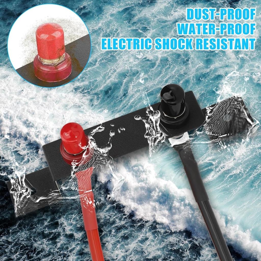 Kit de Poste de Jump Start de Bateria, Poste de Carregamento Remoto à Prova d'Água, Kit de Relocação de Terminais de Jump Start de Bateria Remotos, para UTV ATV Carros Caminhões RV Trator Barco