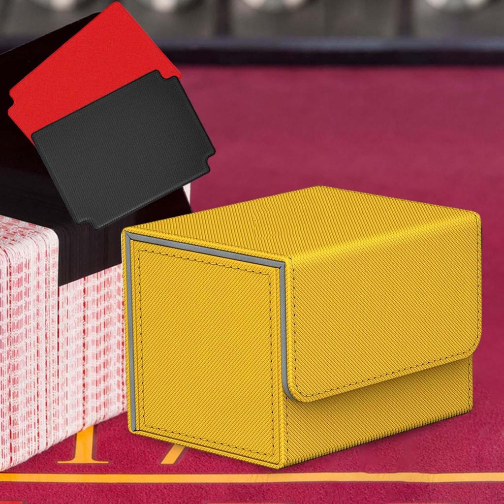 Card Deck Storage Box Protection with 2 Dividers Dice Collectible Game