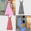 Women's Summer Striped Tie Strap Maxi Dress Smocked Bust Sleeveless Ruffle Hem Casual Loose Beach Vacation Long Dress