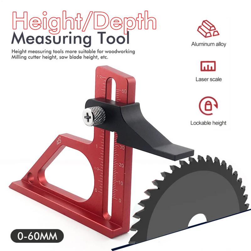 Woodworking Height Ruler Woodworking Tool Setting Gauge With Scale Aluminum Alloy Precision-Machined Measuring Tool For