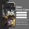 Stylish Purple-Crystal Marble Texture Tempered Glass Phone Case for OPPO Reno 13F 12 11 10 ProPlus Find X8 X3 Lite A58 A94 Cover