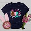 Oh for Peeps Sake Easter Tshirts Cute Bunny Leopard Print Crew Neck Tshirt Cartoon Rabbit Womens Easter Day Classic Tops Tees