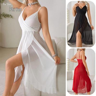Fiyun Sexy V-Ausschnitt Rückenfreies Kleid: Europäischer & Amerikanischer Nachtclub-Stil, Ärmellos mit Spaghettiträgern