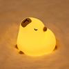 Cute Capybara Silicone Nursery Night Light Rechargeable Bedside Table Lamp with Touch Sensor For Kids Bedrooms