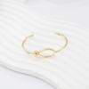 Elegant Gold Knotted Open Cuff Bracelet - Versatile C-Shaped Design for European & American Style