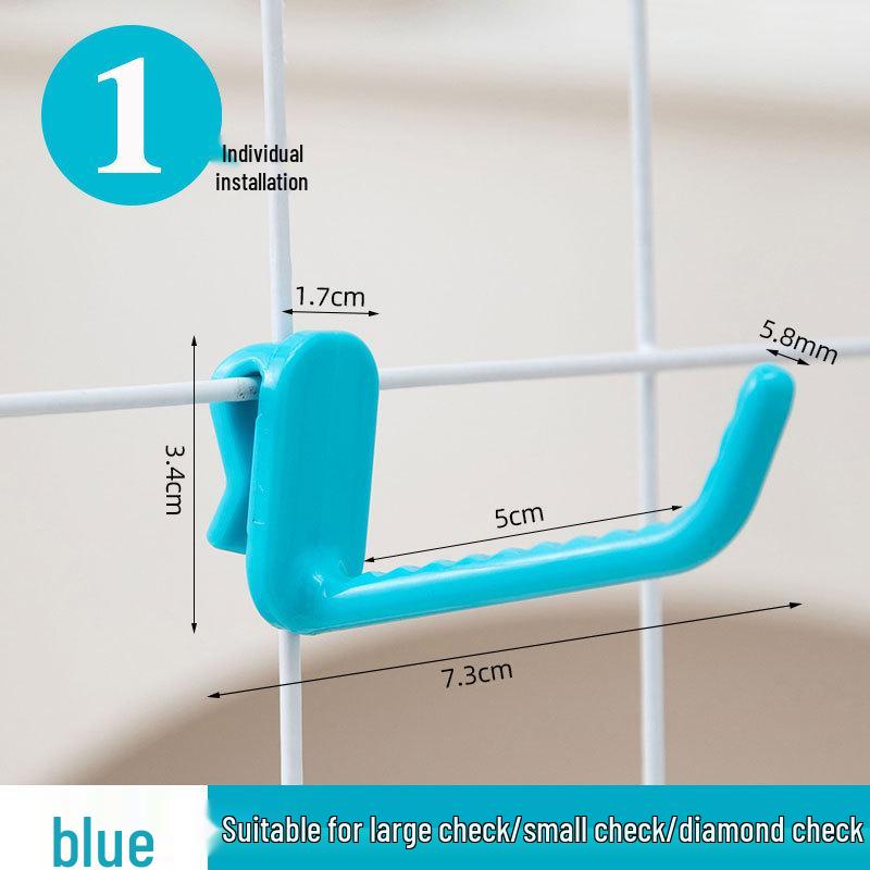 Nail-Free Grid Panel Hook for Wire Mesh Shelves - No-Drill Wall Storage Hooks for Kindergarten Display