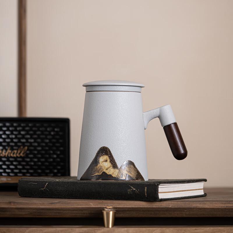 Sushih Ceramic Hand-Painted Thousand Li Rivers and Mountains Tea Cup