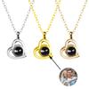 Custom Photo Projection Necklace with Photo Inside Peach Love Pendant Projection Photo Heart Necklace with Photo Projection