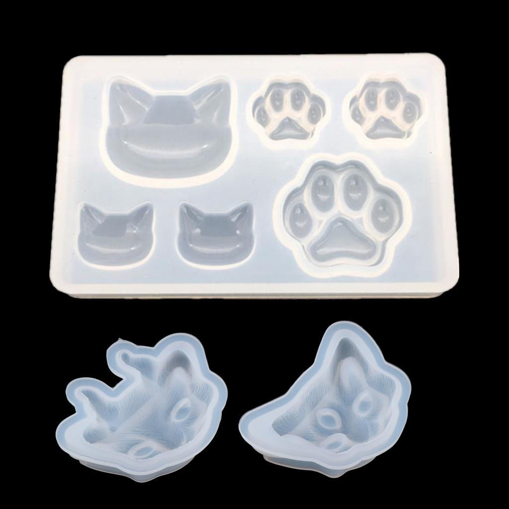 

3 набора украшений с кабошонами-самоцветами «Кошка и фигуры», для полимерной глины, рукоделия, эпоксидной смолы, подвеска