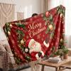 Christmas Flannel Throw Blanket Soft Warm Cozy For Sofa Bed Indoor Home Use Great Holiday Gift